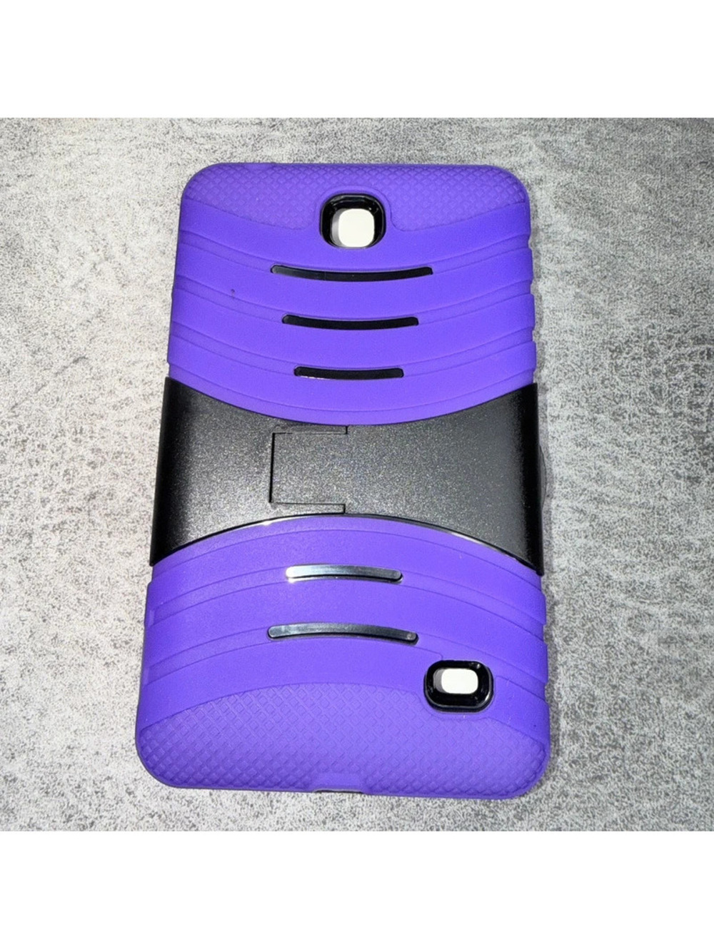 New Samsung Galaxy Tablet 4 7” Purple Black Heavy Duty Protective Case